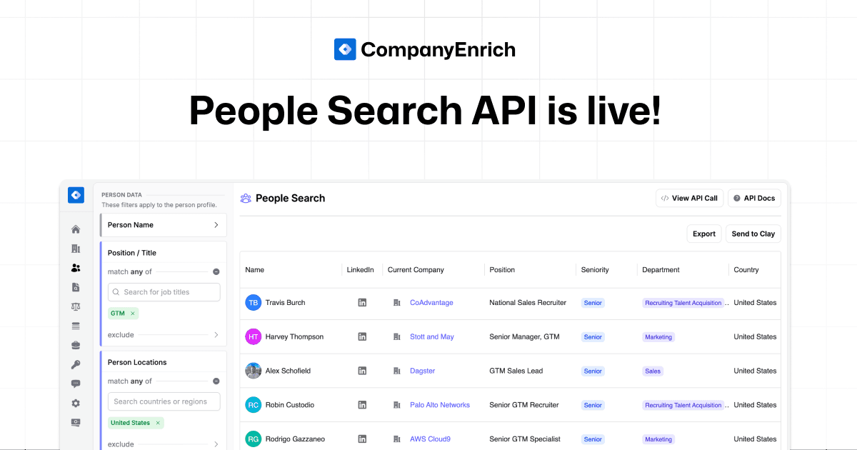 Big News: People Search API is live!